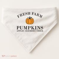 Fresh Farm Pumpkins Apples Hayrides Cider USA-Made Doggie Bandana thumb 0