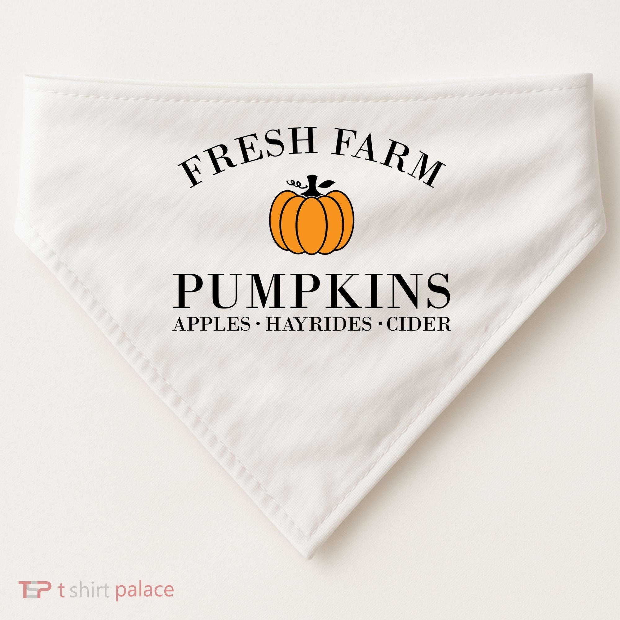 Fresh Farm Pumpkins Apples Hayrides Cider USA-Made Doggie Bandana