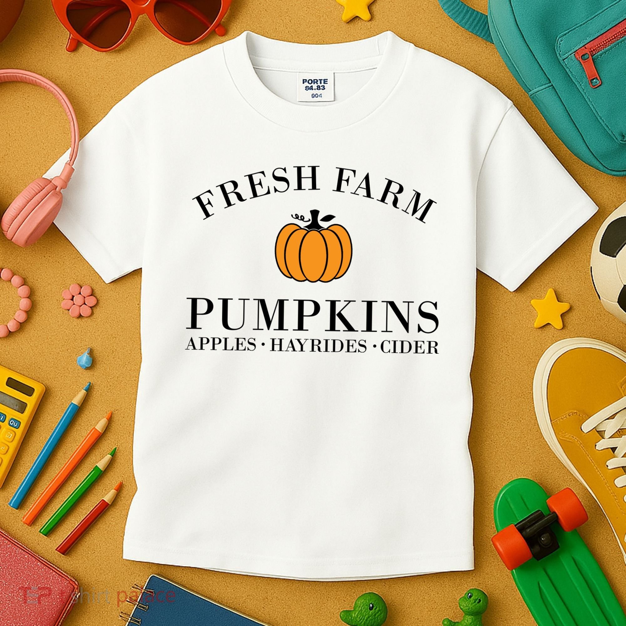 Fresh Farm Pumpkins Apples Hayrides Cider Kids T-Shirt