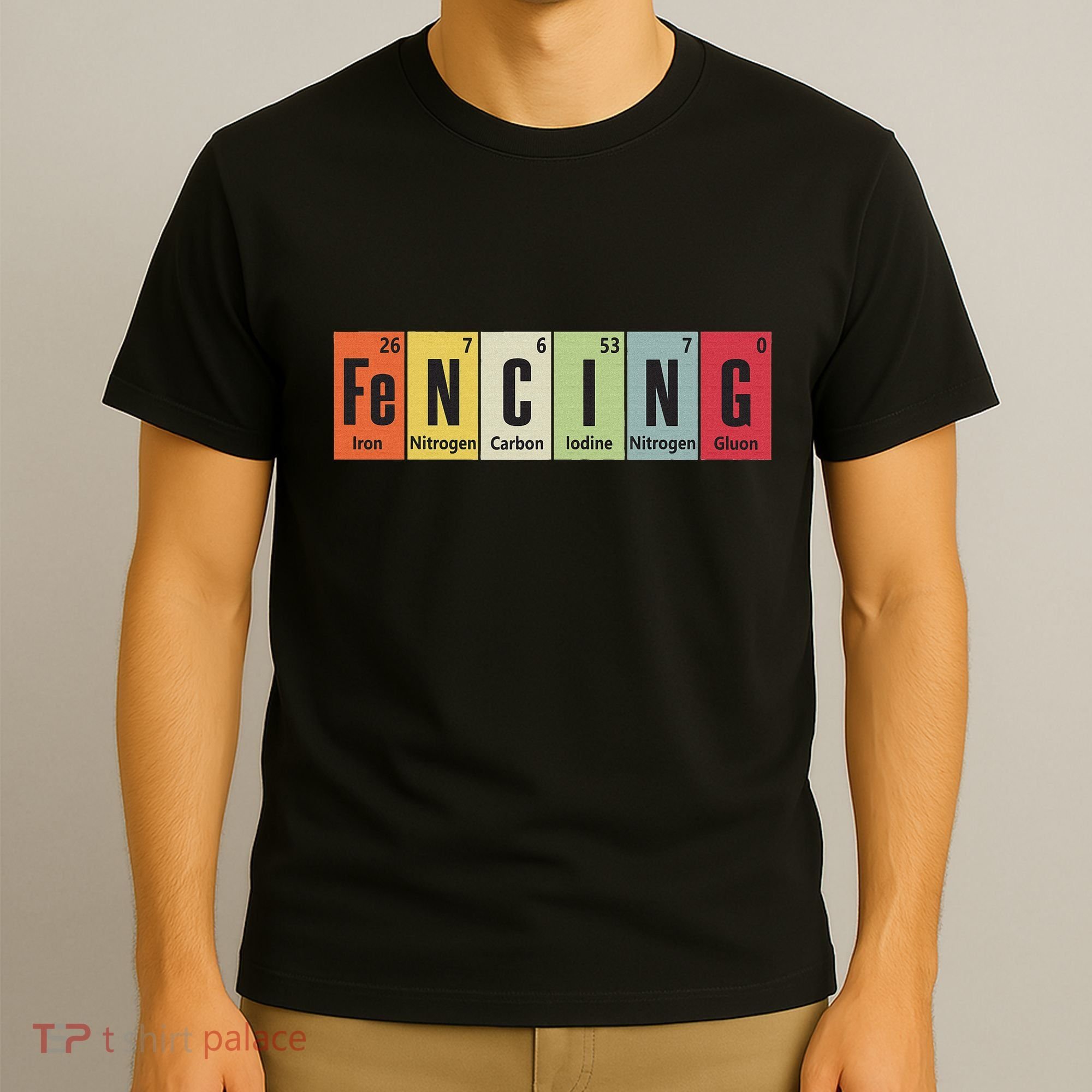Funny Fencing Periodic Elements Vintage Fencing Science T-Shirt
