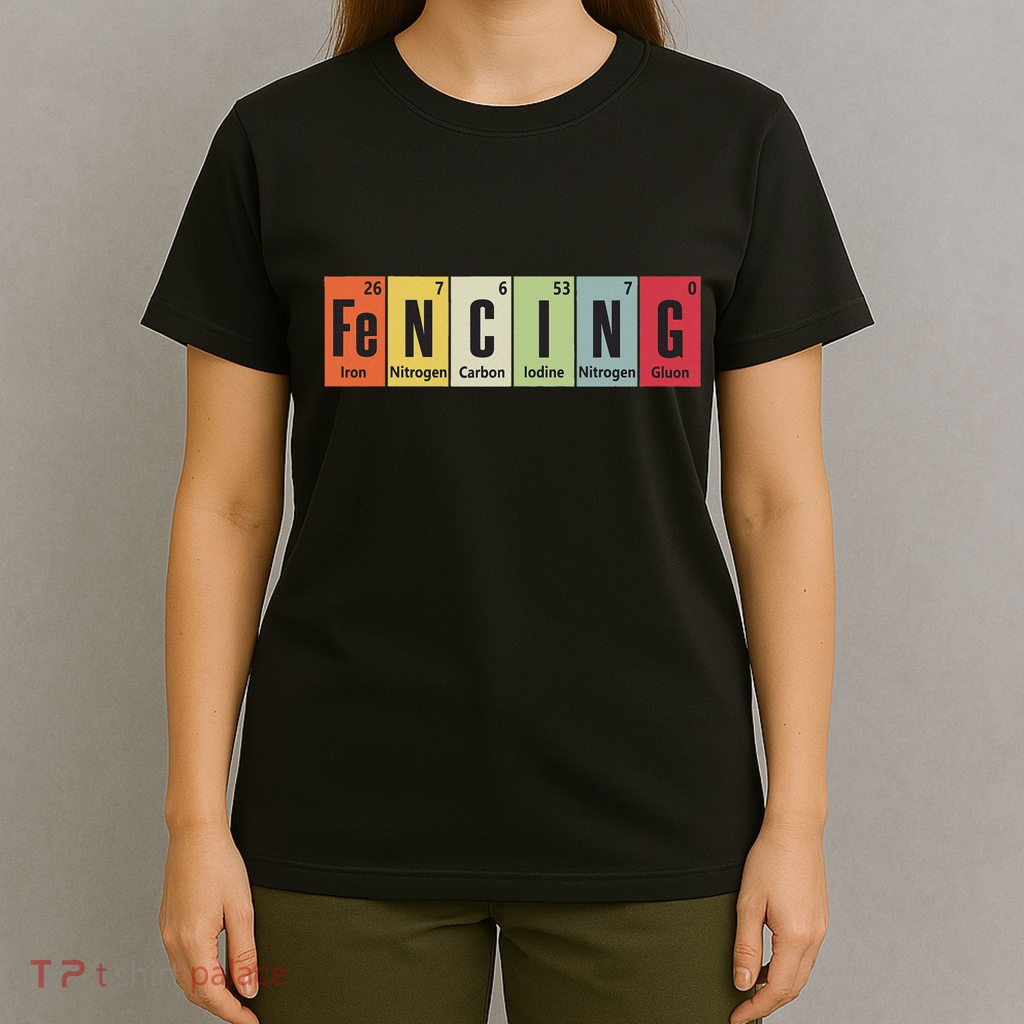 Funny Fencing Periodic Elements Vintage Fencing Science T-Shirt