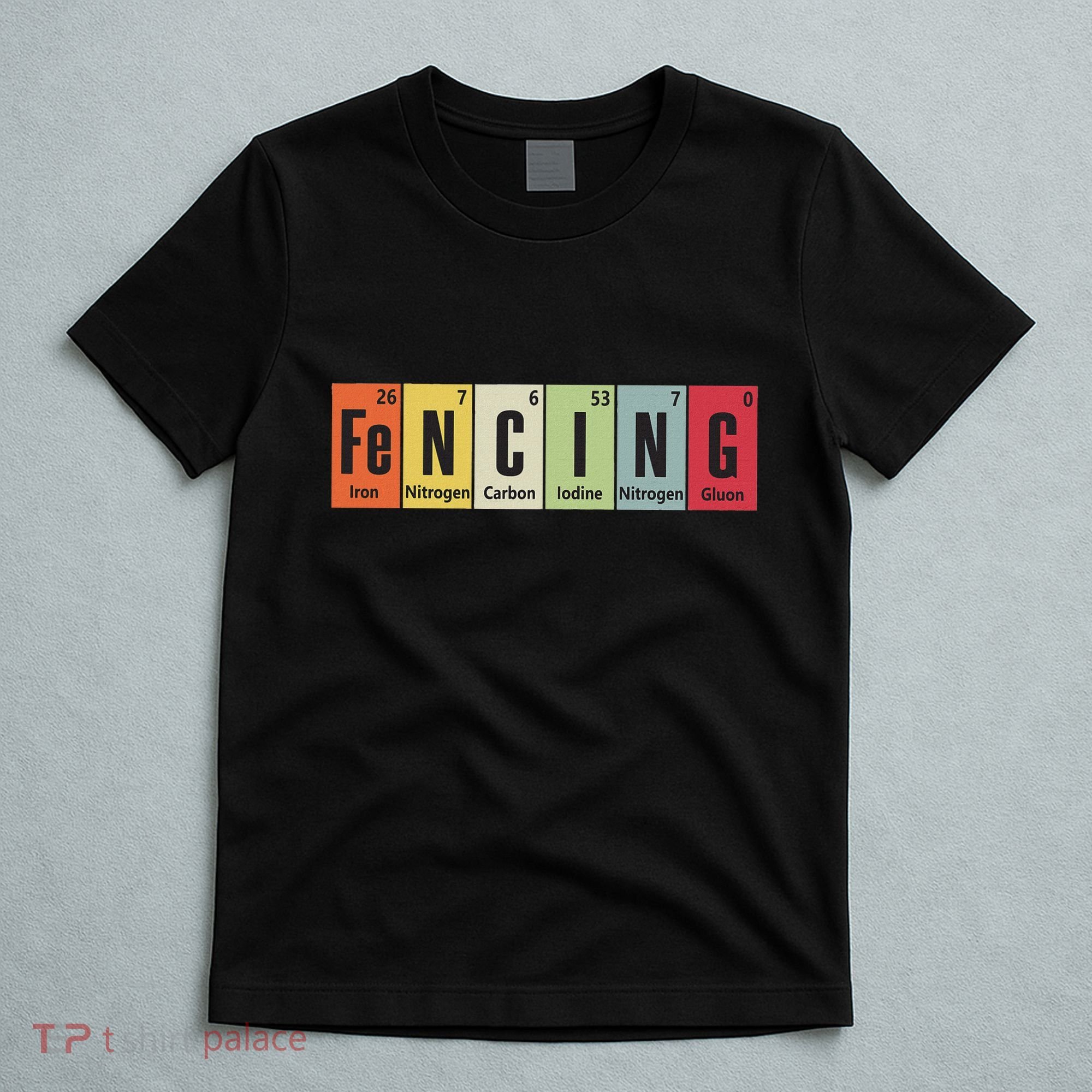 Funny Fencing Periodic Elements Vintage Fencing Science T-Shirt