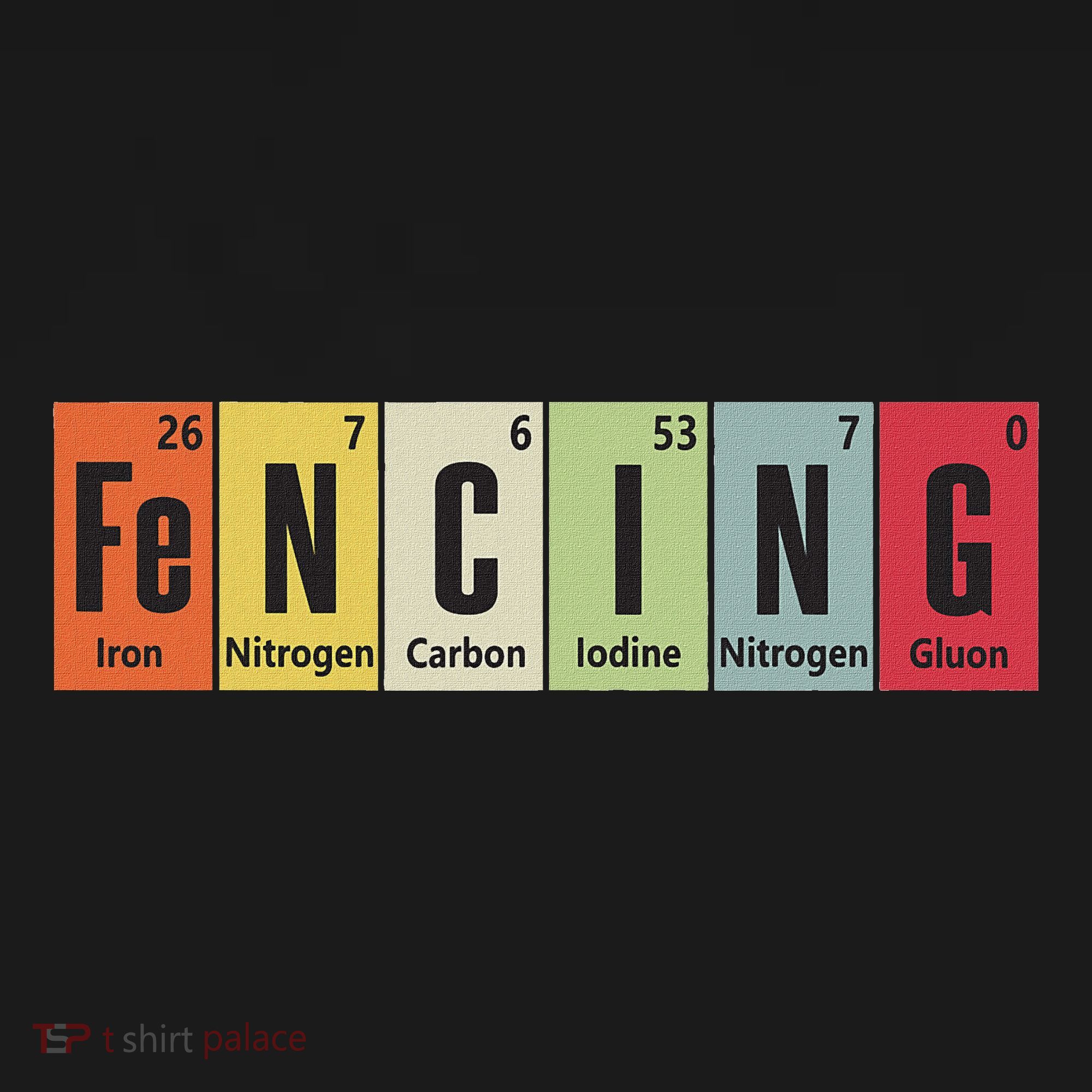 Funny Fencing Periodic Elements Vintage Fencing Science T-Shirt