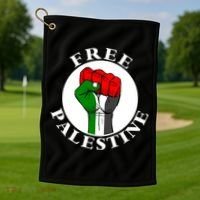 #Freepalestine Free Palestine Golf Towel thumb 1
