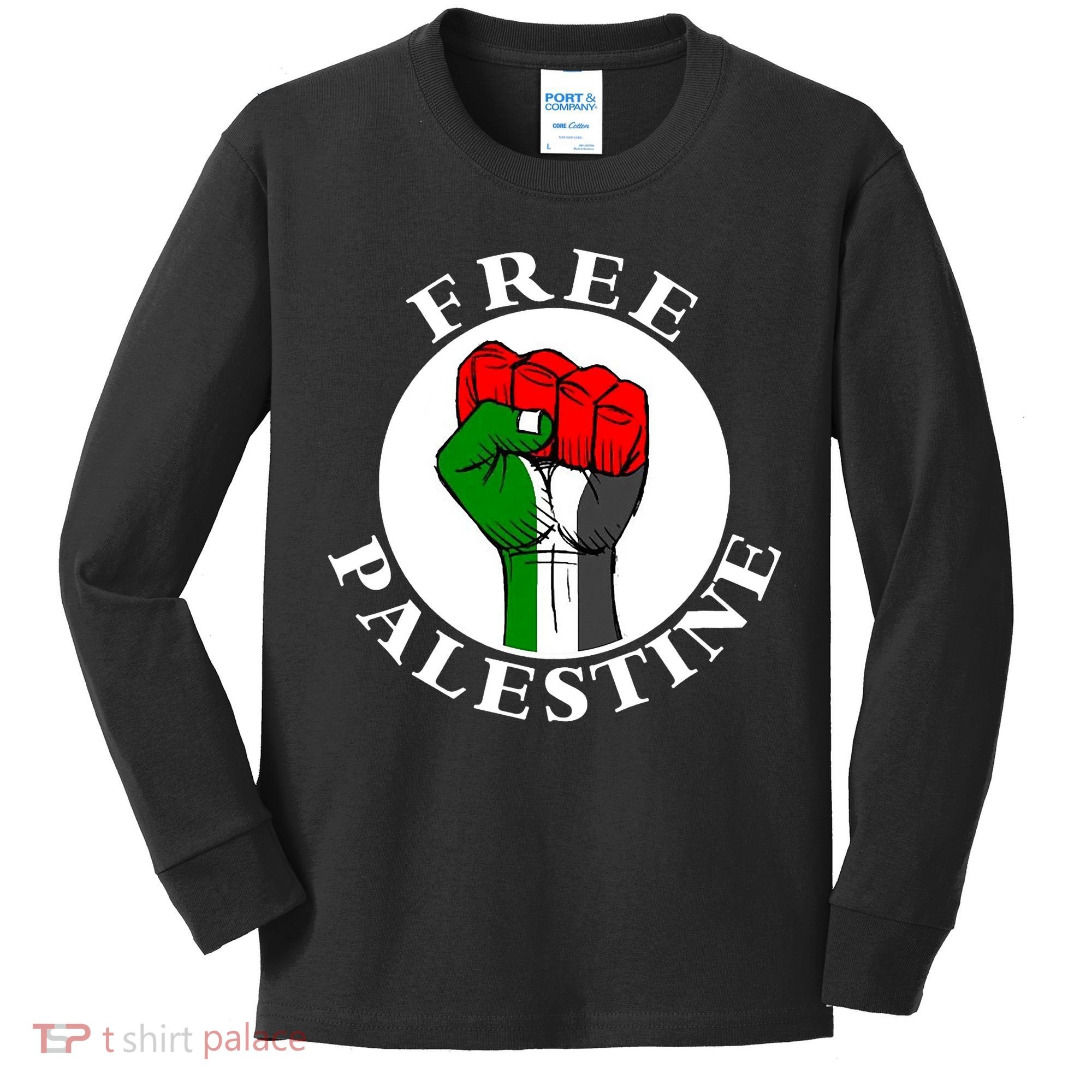 #Freepalestine Free Palestine Kids Long Sleeve Shirt