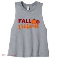 Fall Festival Pumpkin Halloween Women's Racerback Cropped Tank thumb 0