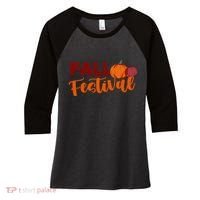 Fall Festival Pumpkin Halloween Women's Tri-Blend 3/4-Sleeve Raglan Shirt thumb 0
