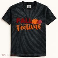 Fall Festival Pumpkin Halloween Kids Tie-Dye T-Shirt thumb 0