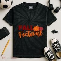 Fall Festival Pumpkin Halloween Kids Tie-Dye T-Shirt thumb 2