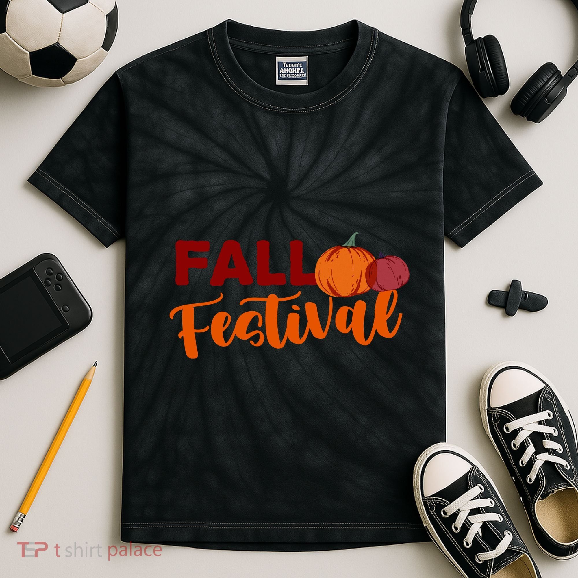 Fall Festival Pumpkin Halloween Kids Tie-Dye T-Shirt