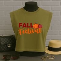 Fall Festival Pumpkin Halloween Garment-Dyed Women's Muscle Tee thumb 3