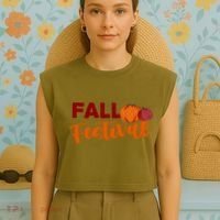 Fall Festival Pumpkin Halloween Garment-Dyed Women's Muscle Tee thumb 4