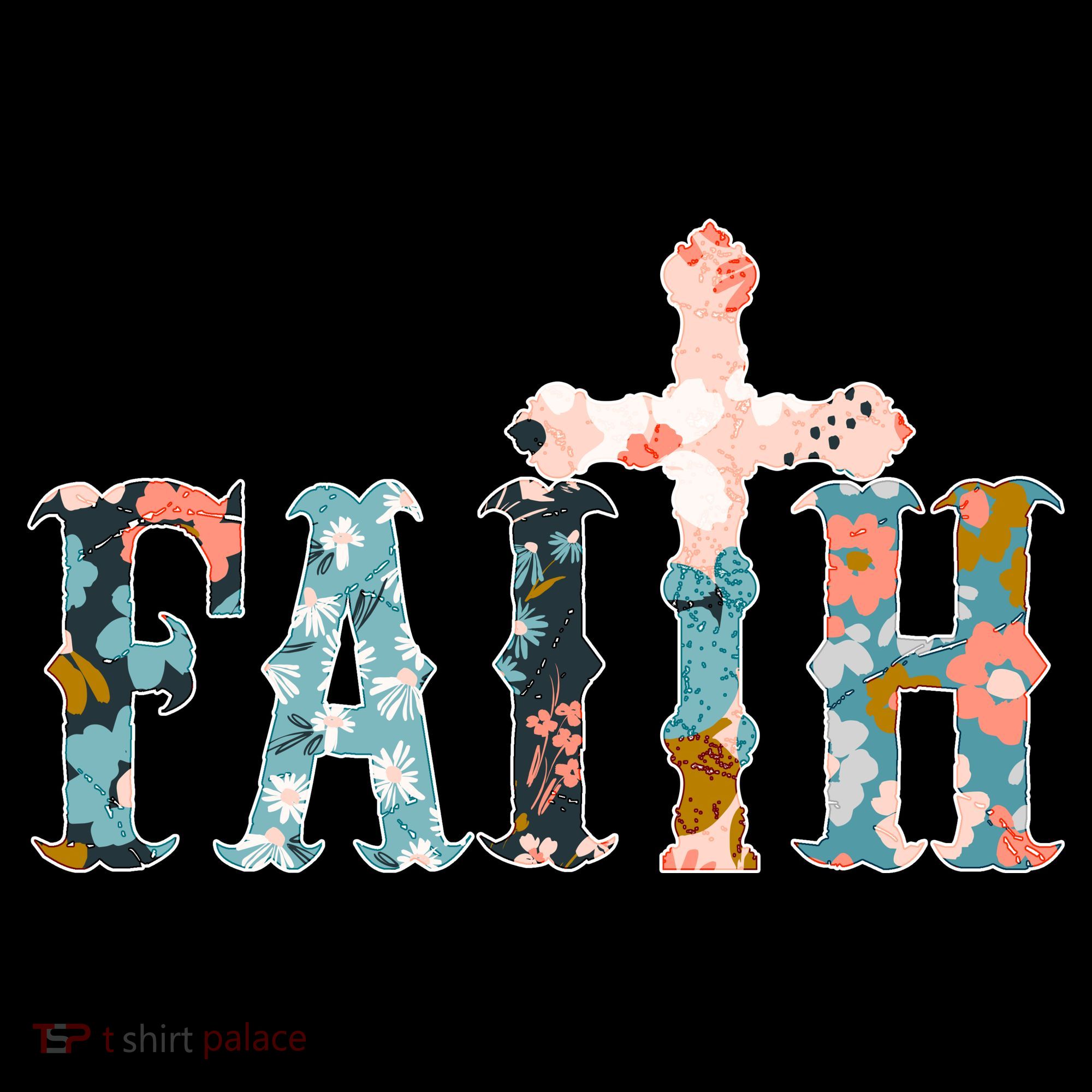 Floral Flower Print Faith Coffee Mug