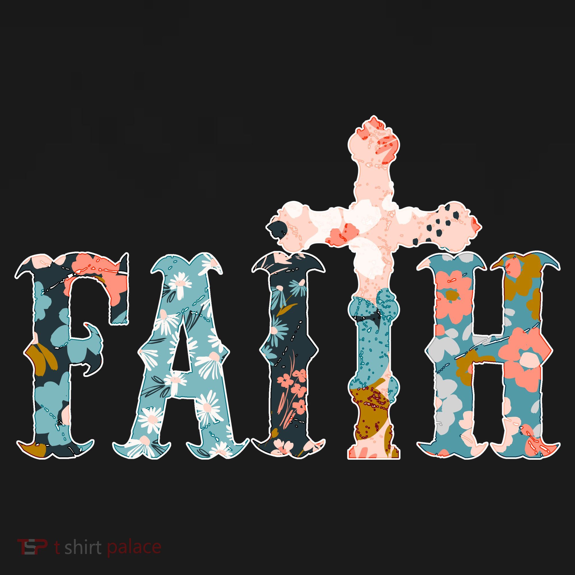 Floral Flower Print Faith Ornament