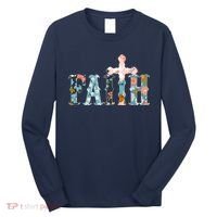 Floral Flower Print Faith Long Sleeve Shirt thumb 0