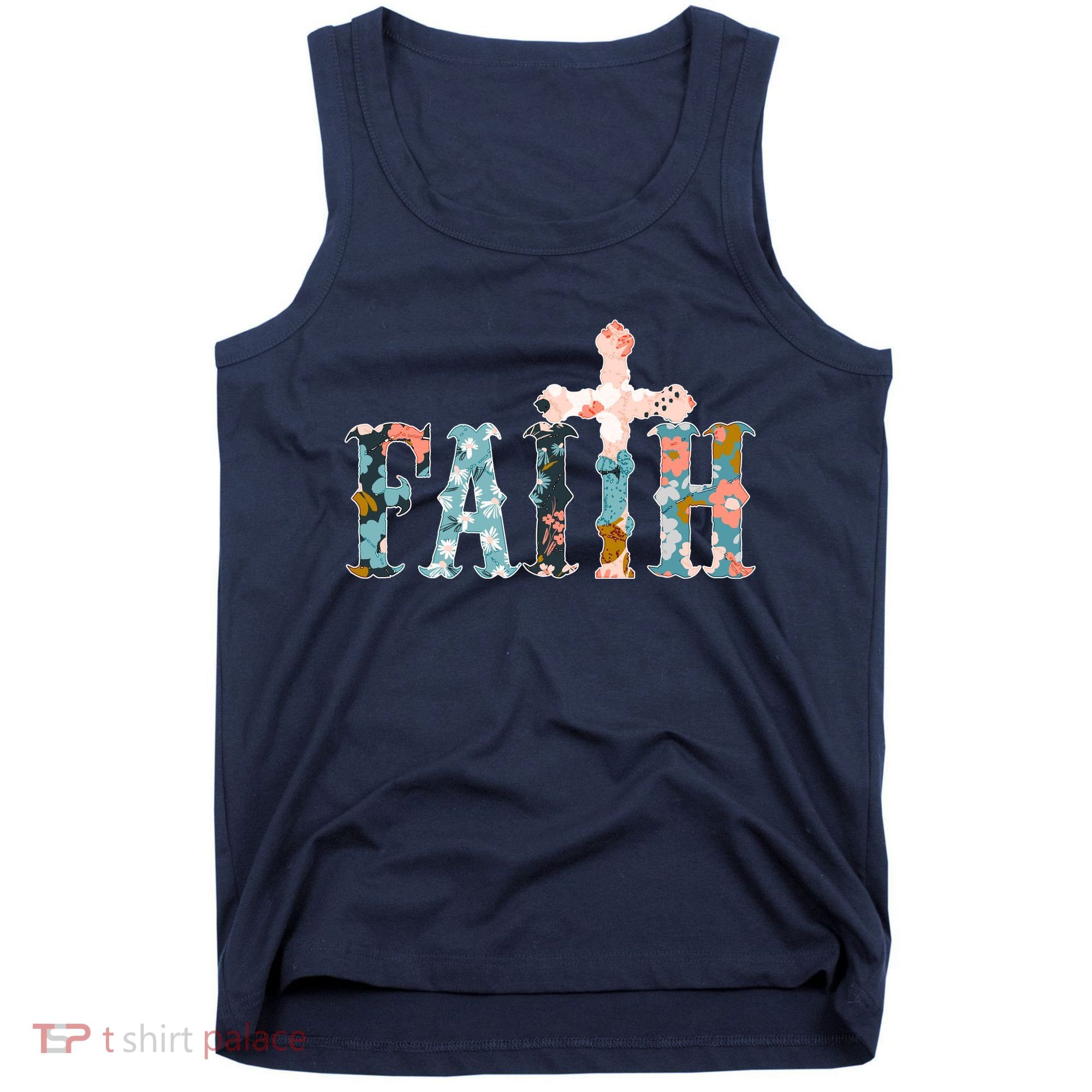 Floral Flower Print Faith Tank Top