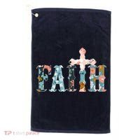 Floral Flower Print Faith Golf Towel thumb 0