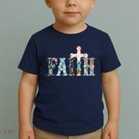 Floral Flower Print Faith Toddler T-Shirt thumb 2