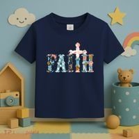Floral Flower Print Faith Toddler T-Shirt thumb 3