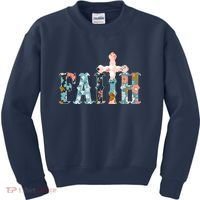 Floral Flower Print Faith Kids Sweatshirt thumb 0