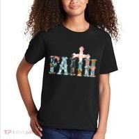 Floral Flower Print Faith Kids T-Shirt thumb 2