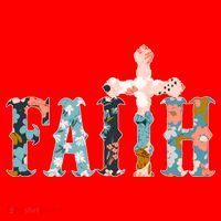 Floral Flower Print Faith Santa Hat thumb 1