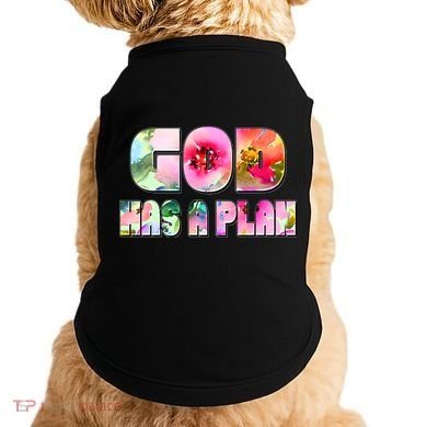Floral Flower Print God Has A Plan Doggie Tank