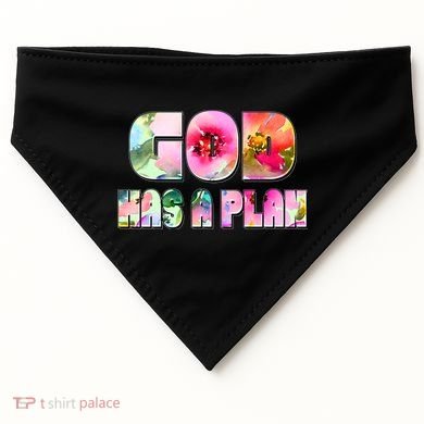 Floral Flower Print God Has A Plan USA-Made Doggie Bandana