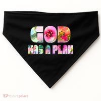 Floral Flower Print God Has A Plan USA-Made Doggie Bandana thumb 0