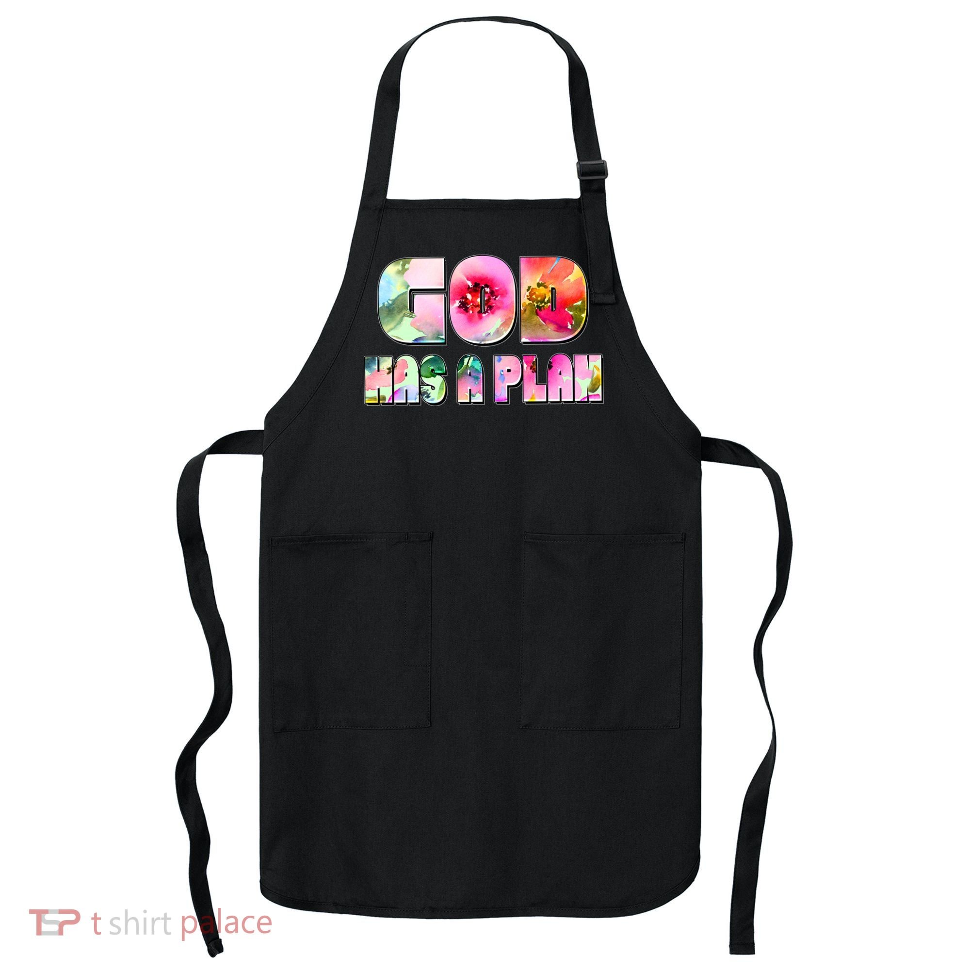 Floral Flower Print God Has A Plan Apron