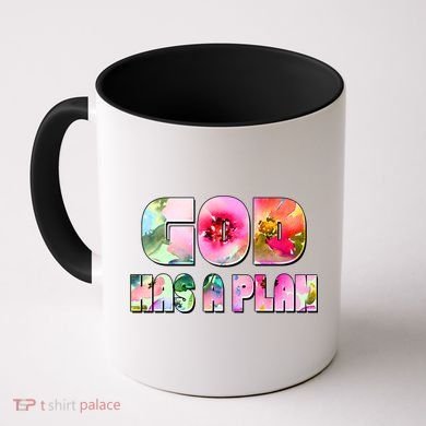 Floral Flower Print God Has A Plan Coffee Mug