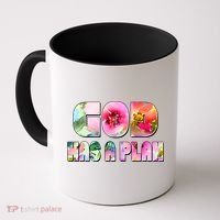 Floral Flower Print God Has A Plan Coffee Mug thumb 0