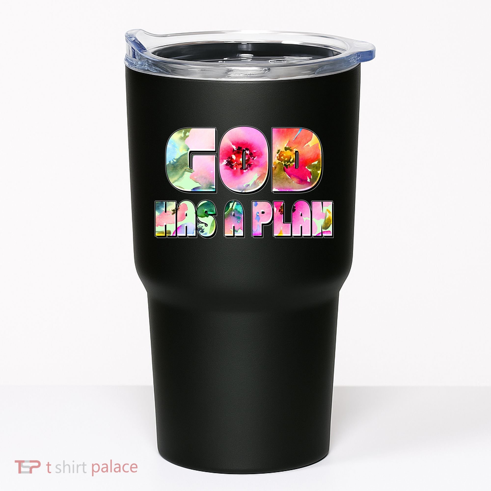 Floral Flower Print God Has A Plan Tumbler