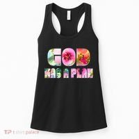 Floral Flower Print God Has A Plan Women's Tank Top thumb 0