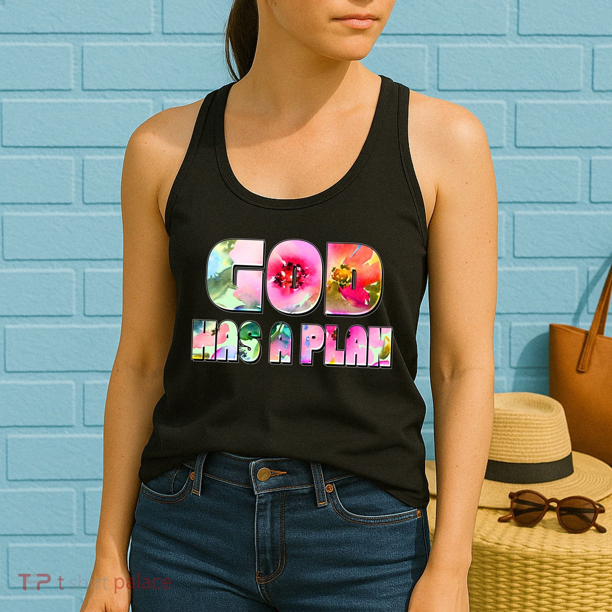 Floral Flower Print God Has A Plan Women's Tank Top