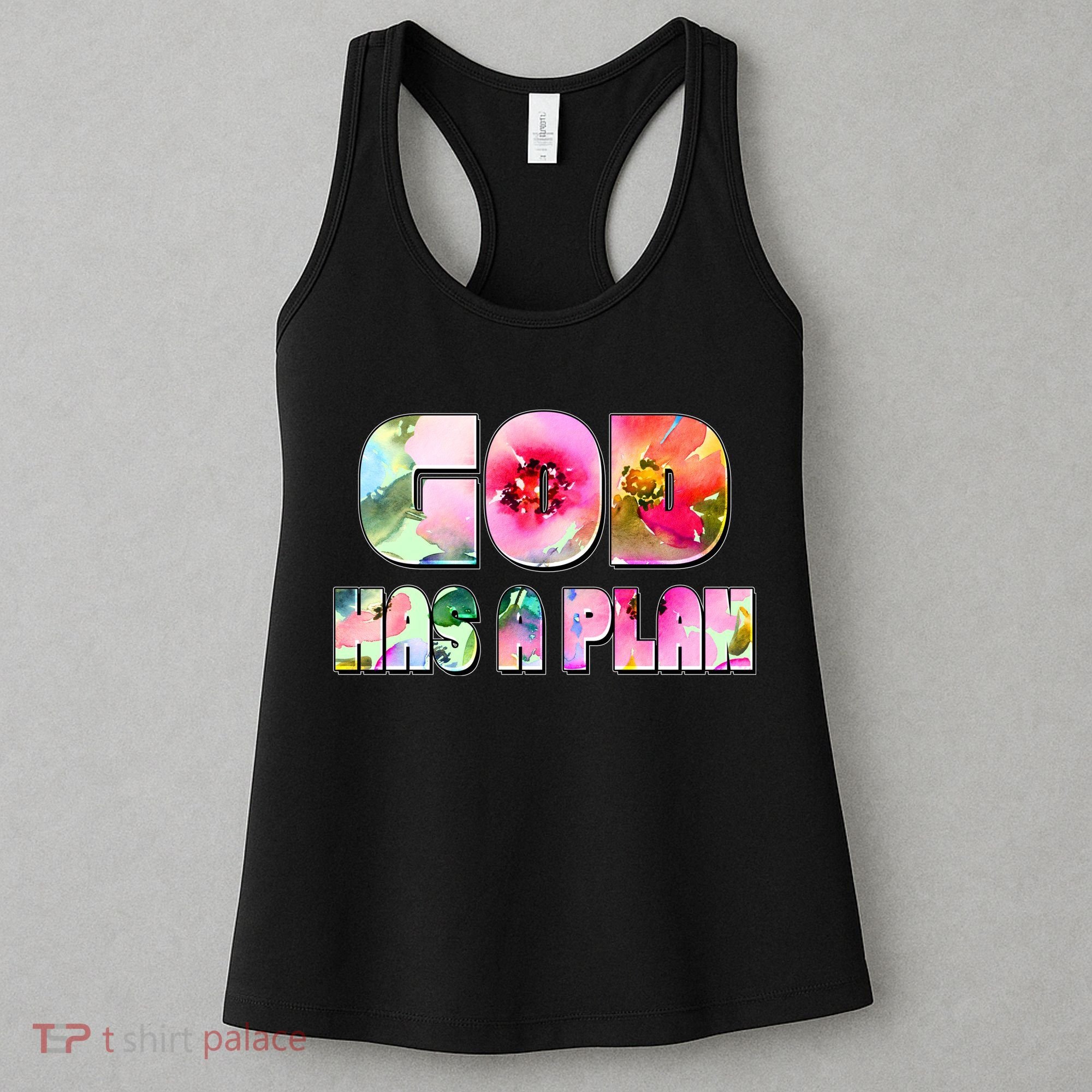 Floral Flower Print God Has A Plan Women's Tank Top