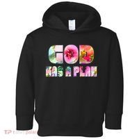 Floral Flower Print God Has A Plan Toddler Hoodie thumb 0
