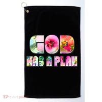 Floral Flower Print God Has A Plan Golf Towel thumb 0