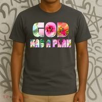 Floral Flower Print God Has A Plan T-Shirt thumb 3