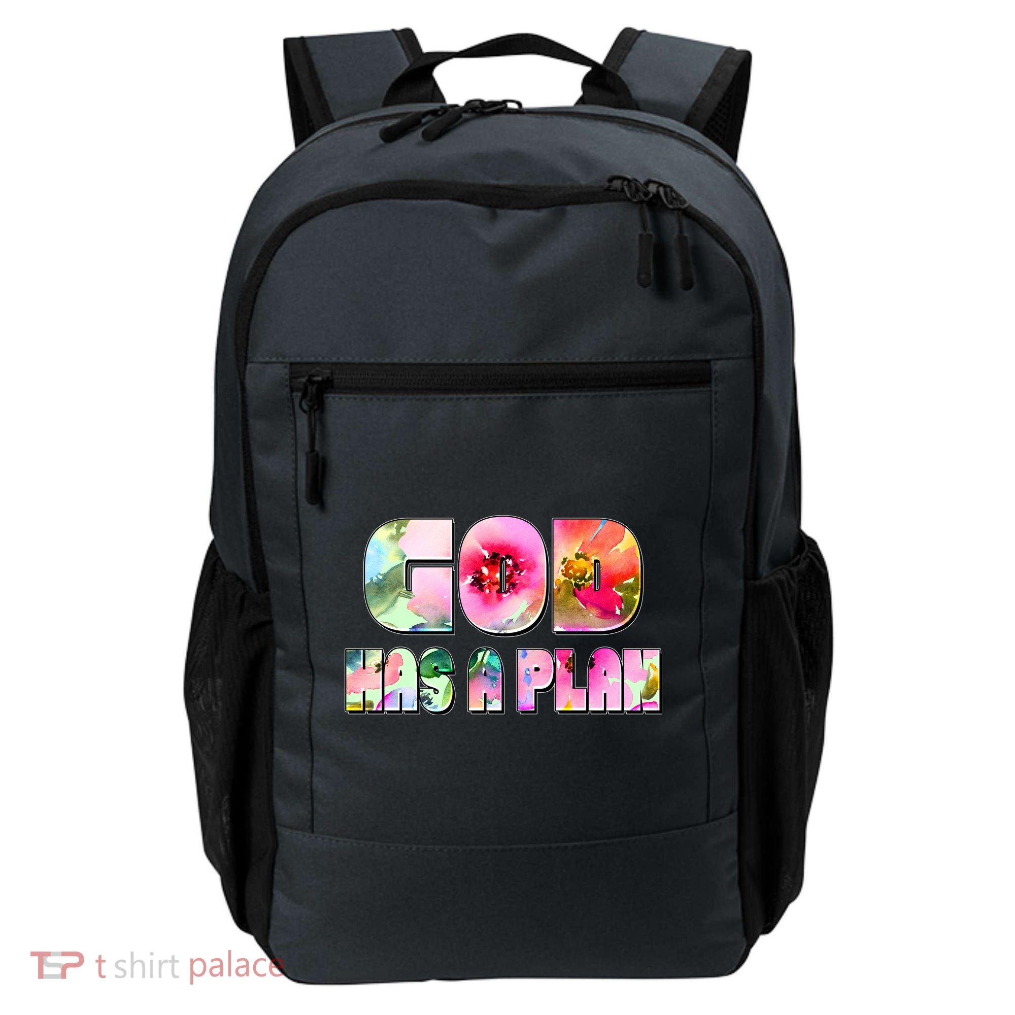 Floral Flower Print God Has A Plan Backpack