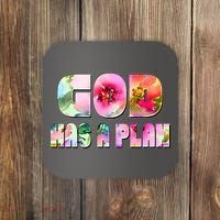 Floral Flower Print God Has A Plan Coaster thumb 0