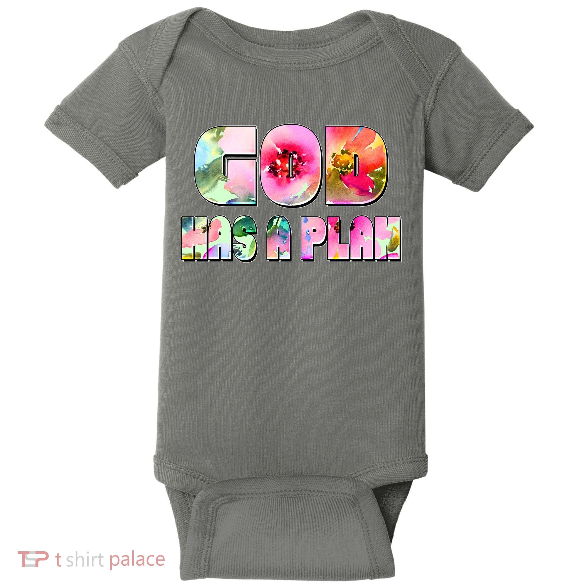 Floral Flower Print God Has A Plan Baby Bodysuit