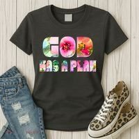 Floral Flower Print God Has A Plan Women's T-Shirt thumb 3
