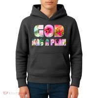 Floral Flower Print God Has A Plan Kids Hoodie thumb 4