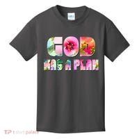 Floral Flower Print God Has A Plan Kids T-Shirt thumb 0