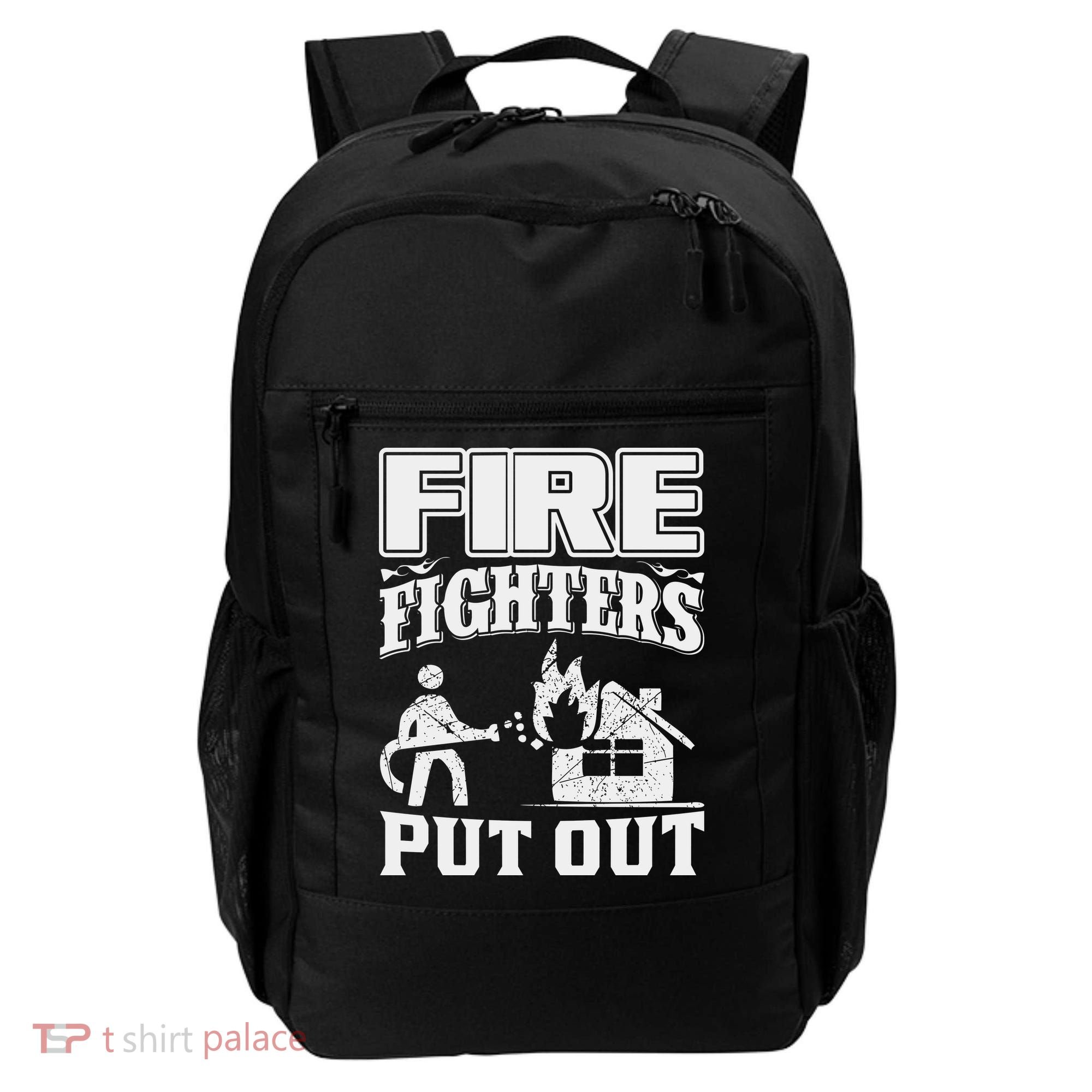 Fire Firefighters Put Out Backpack