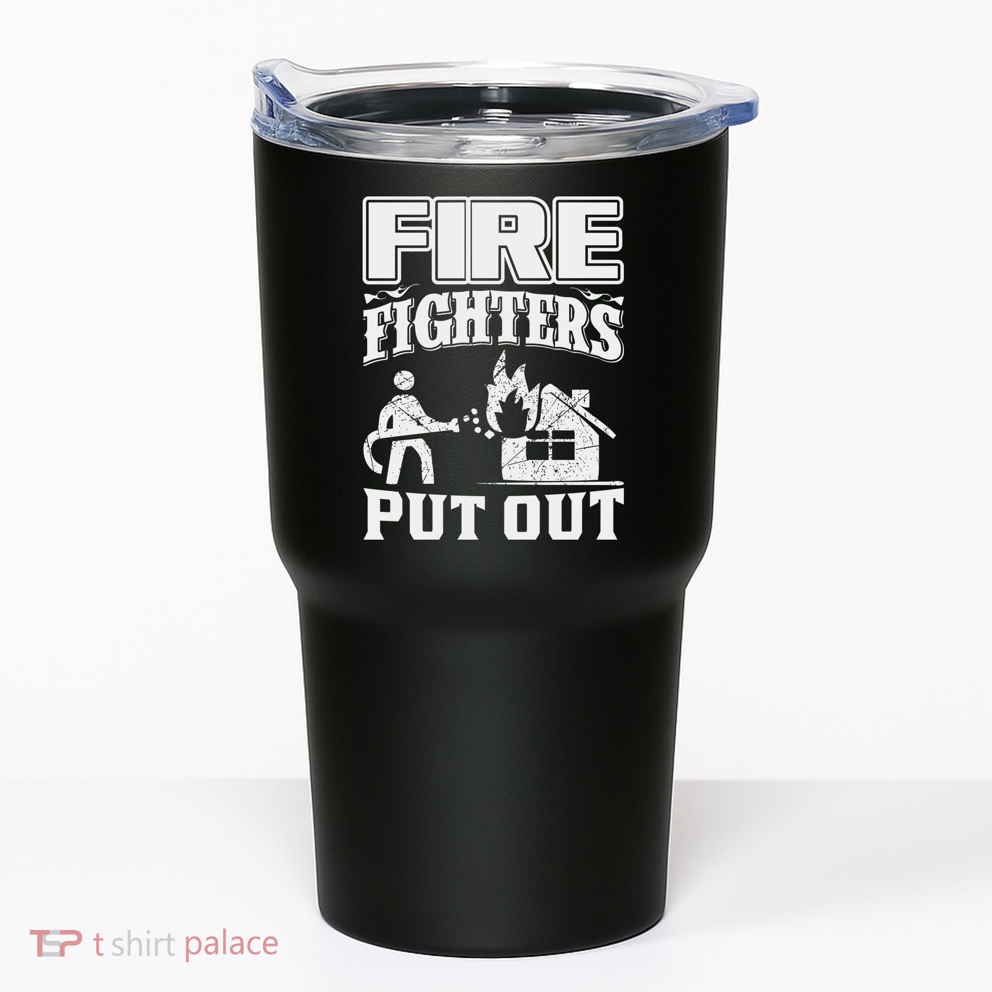 Fire Firefighters Put Out Tumbler