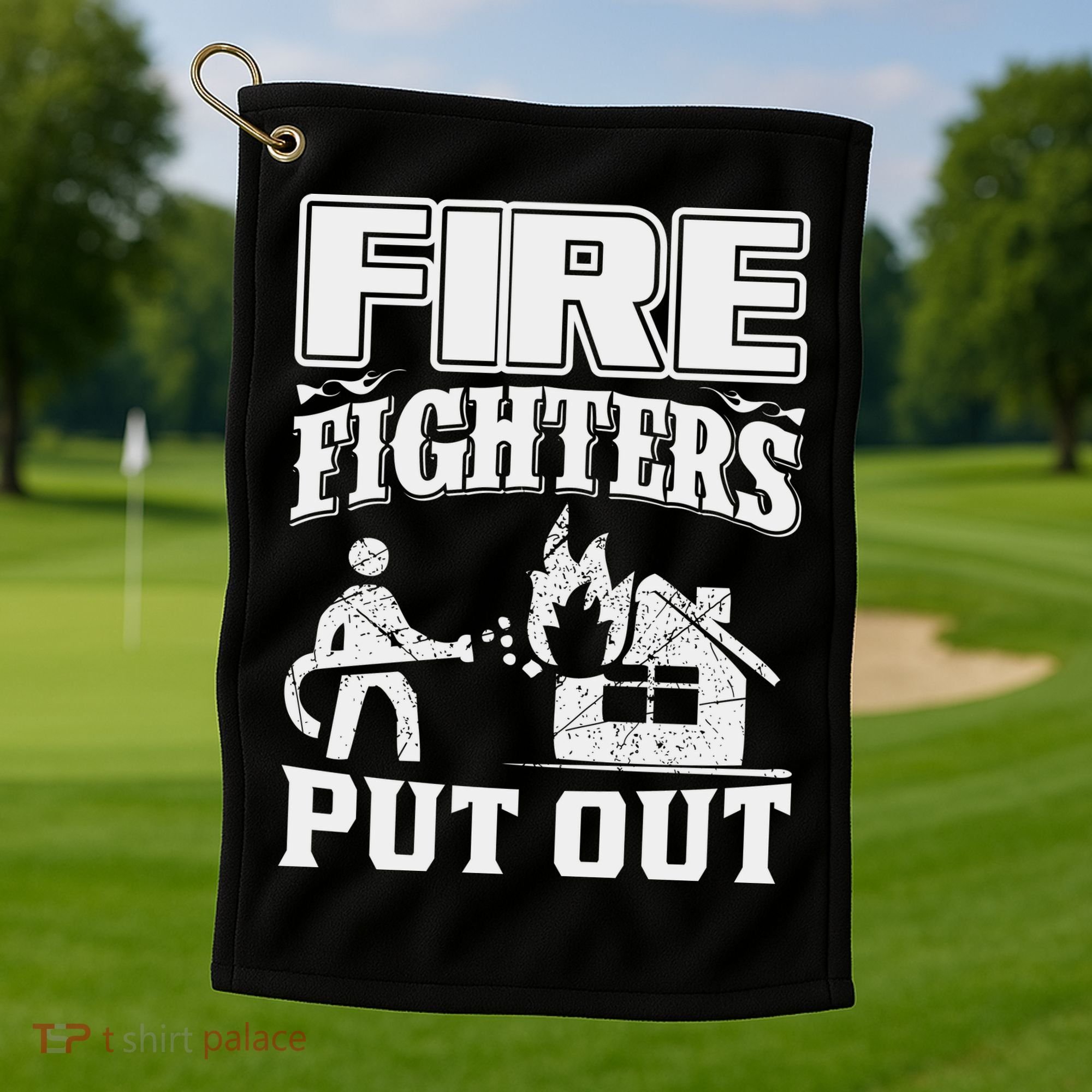 Fire Firefighters Put Out Golf Towel