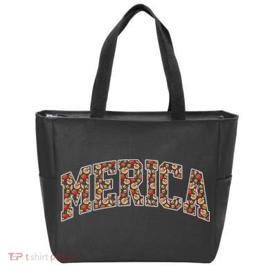 Fast Food Pattern Merica Tote Bag