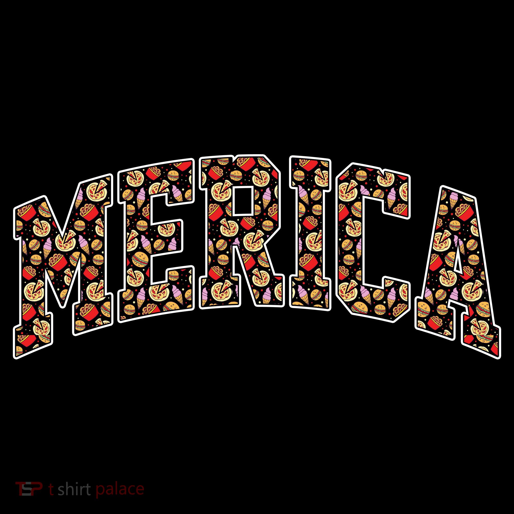Fast Food Pattern Merica Tote Bag